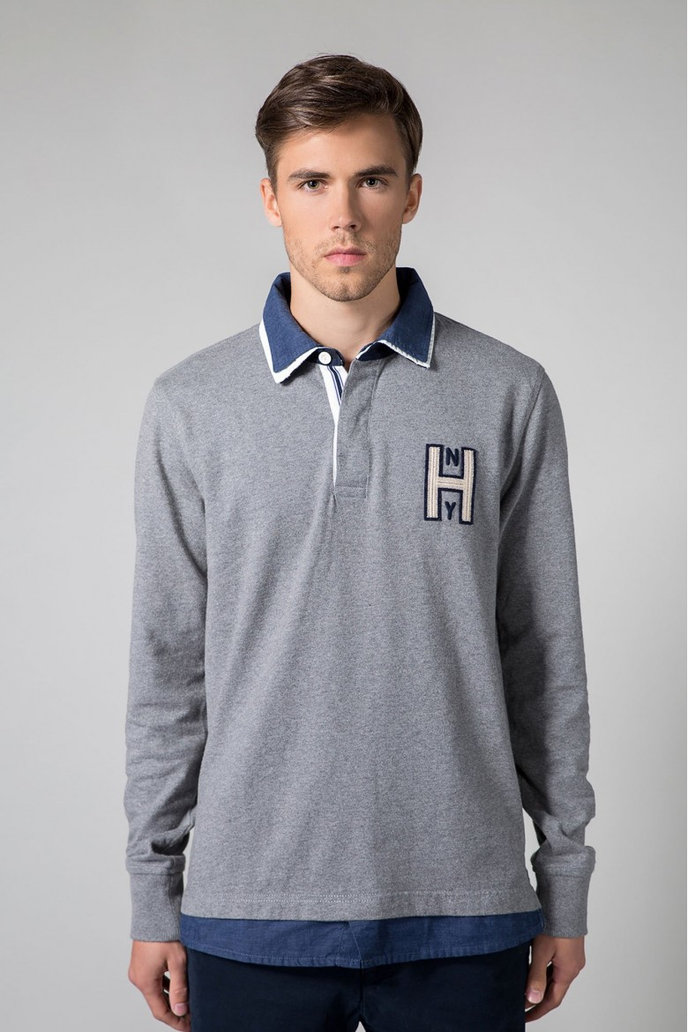 Tommy Hilfiger TERENCE RUGBY L/S VF sivé